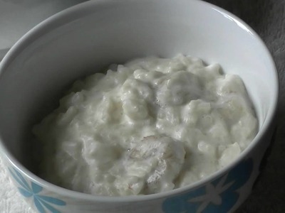 How to make Creamy Coconut and Banana Rice Cream Dessert - Slow Cooker.Crock Pot - 4 ingredients