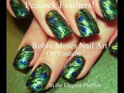 Nail Art Tutorial | DIY Peacock Feather Nails | Abstract Green nail design