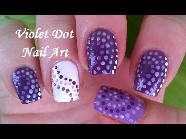 Purple & Violet Dot Nail Art Tutorial - DIY Three Easy Nail Designs