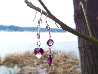 Amethyst Crystal Heart Earrings | February Birthstone Jewelry Tutorial | eclecticdesigns