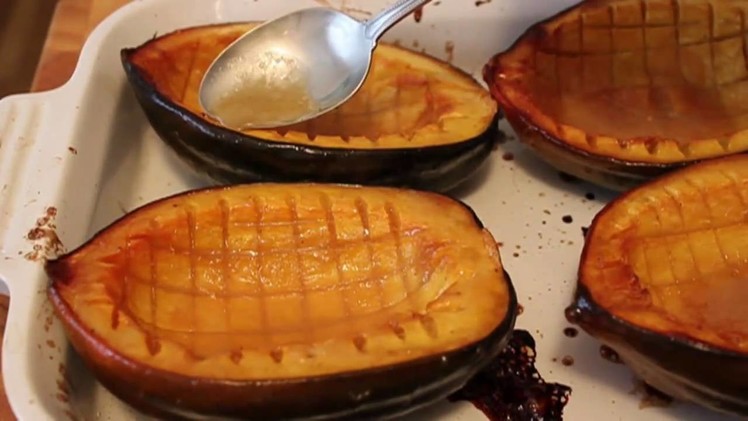 Baked Acorn Squash Recipe - Maple Glazed Squash