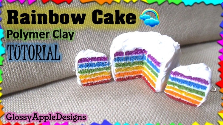 EASY Miniature Polymer Clay Rainbow Cake Tutorial