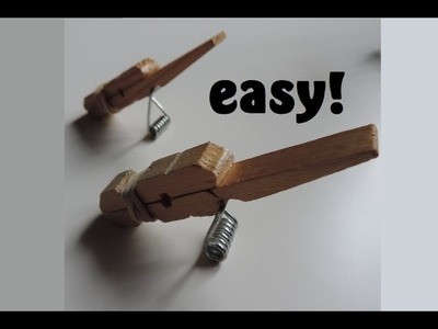 How to Make A Clothespin Toothpick Gun. (Full HD)