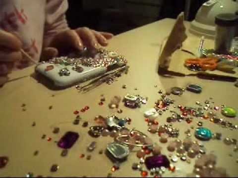 How to make your own bling Iphone case ( bling bling) - By Cathy Nguyen