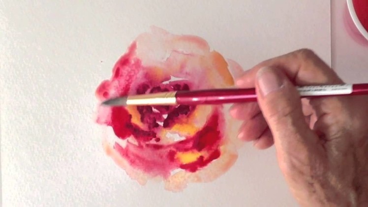 How to paint a Rose in watercolors, the impressionistic way