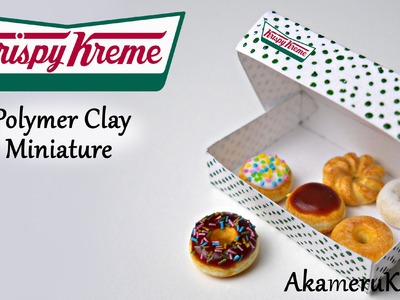 Krispy Kreme Donuts inspired miniature - Polymer Clay Tutorial