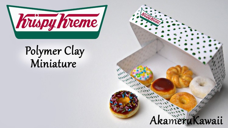 Krispy Kreme Donuts inspired miniature - Polymer Clay Tutorial