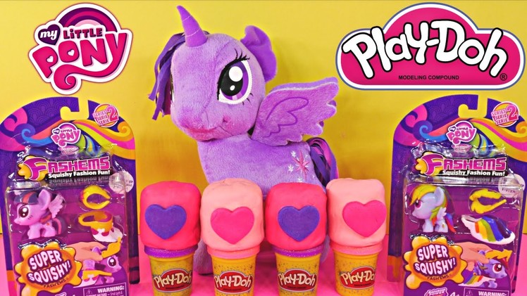 My Little Pony Fashems Twilight Sparkle and Rainbow Dash + 4 MLP Play Doh Eggs Playdoh Playdough