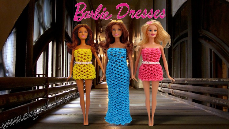 Rainbow Loom Barbie Dress 3D Wearable- How to Loom Bands tutorial