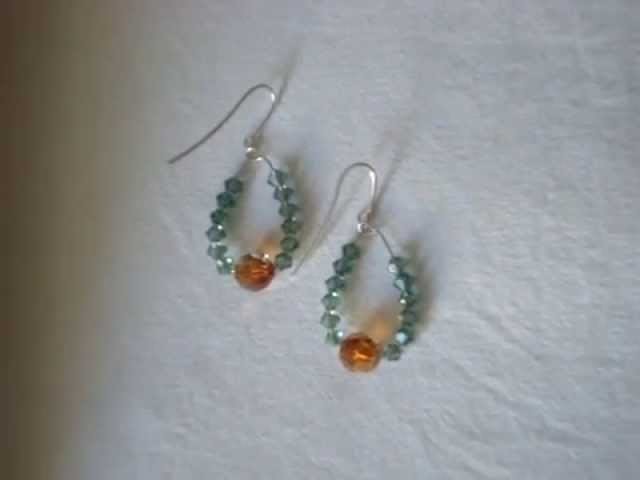 Silver Swarovski erinite crystal dangle earrings