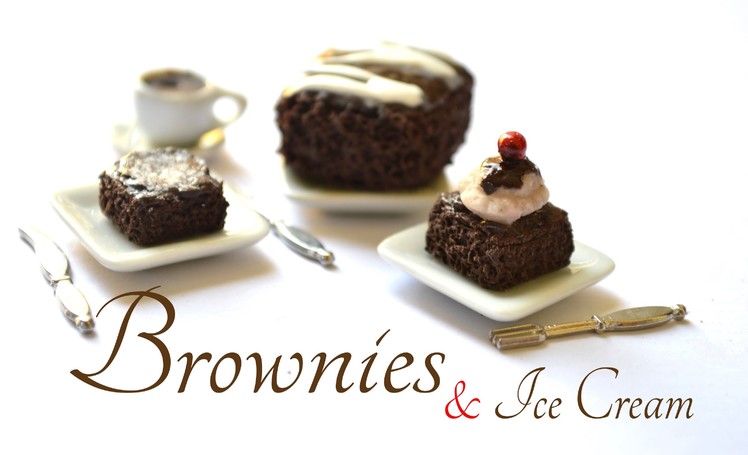 Brownies & Ice Cream Polymer Clay Tutorial. Brownies & Helado Porcelana fría.Arcilla Polimérica