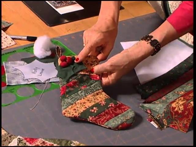 Christmas at Bear's Paw Ranch - Christmas Stockings - Crazy Quilt Stocking, Strip Stocking
