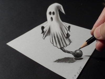 Drawing a 3D Ghost, Trick Art