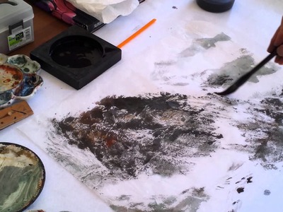 How to Create Textures on Mulberry Paper in Landscape Painting with Plexiglass