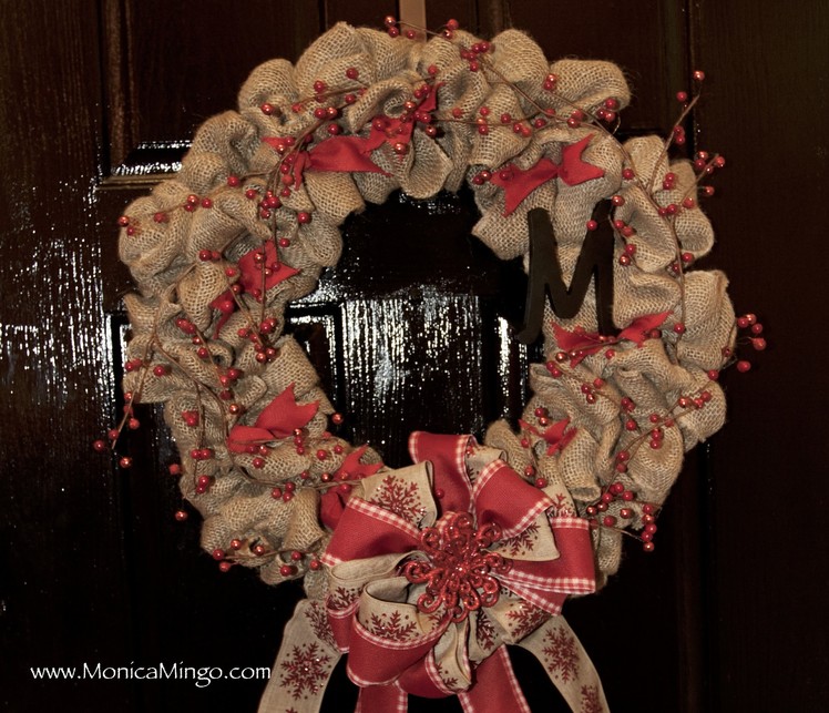 How to Make a Burlap Wreath for Christmas - EASY AND INEXPENSIVE!