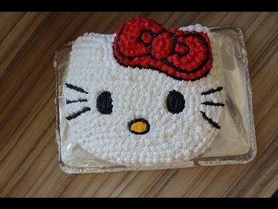 How To make a Hello Kitty cake with icing decoration (cream)