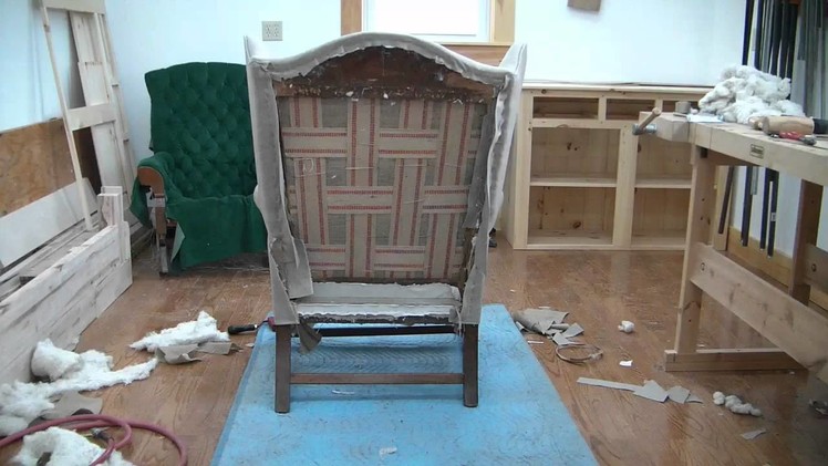 How To Reupholster A Wing Chair pt 20