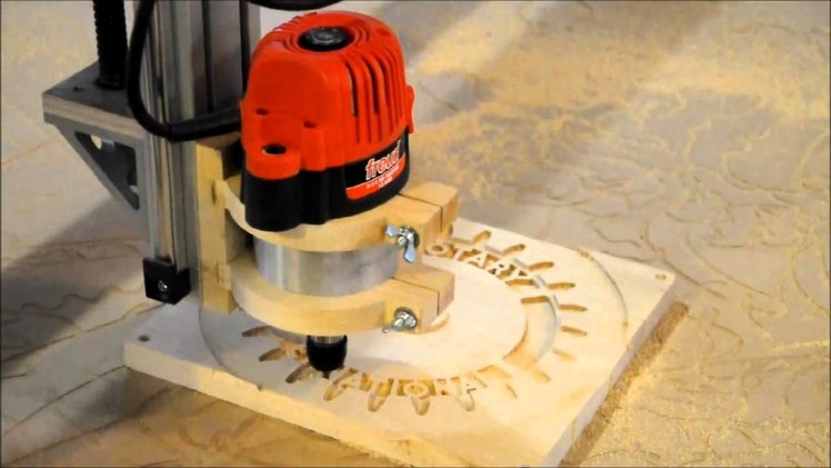 Midnight Robotics DIY CNC carving a Rotary Club sign