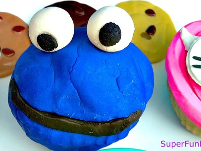 Play-Doh How to make Cookie Monster Cupcake in Fun easy to follow steps with a FUN ending