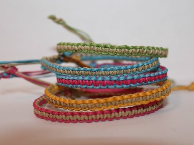 Two-Colored Square Knot Friendship Bracelet