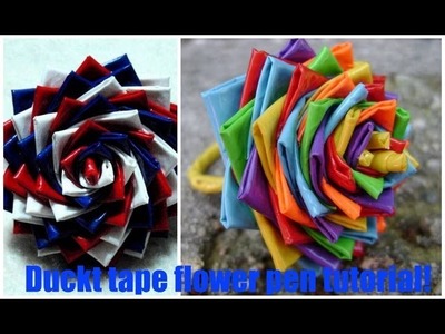 DIY-How to make a duct tape flower pen {HD}