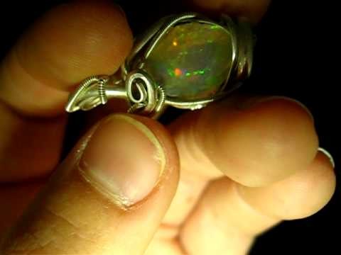 Ethiopian Wello Rough Crystal Opal Wire Wrap Pendant