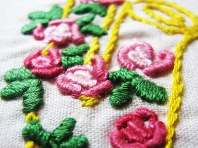 Hand embroidery -Bullion knot stitch (stitch a rose)
