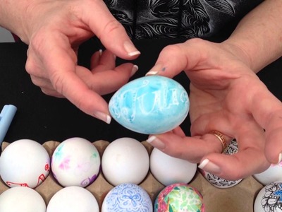 How to Decorate Plastic Easter Eggs with Tangle Patterns
