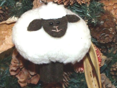 How to make a stuffed animal sheep, lamb decoration with fleece and felt