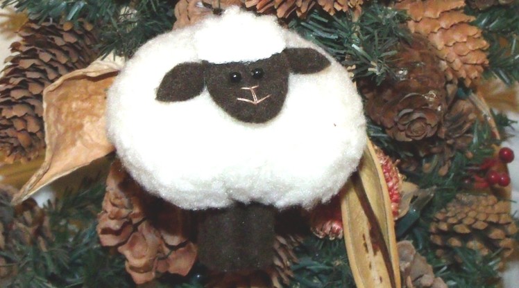 How to make a stuffed animal sheep, lamb decoration with fleece and felt