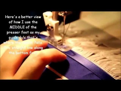 How to sew on Fringes and Border of Blue - 2 Straight stitches