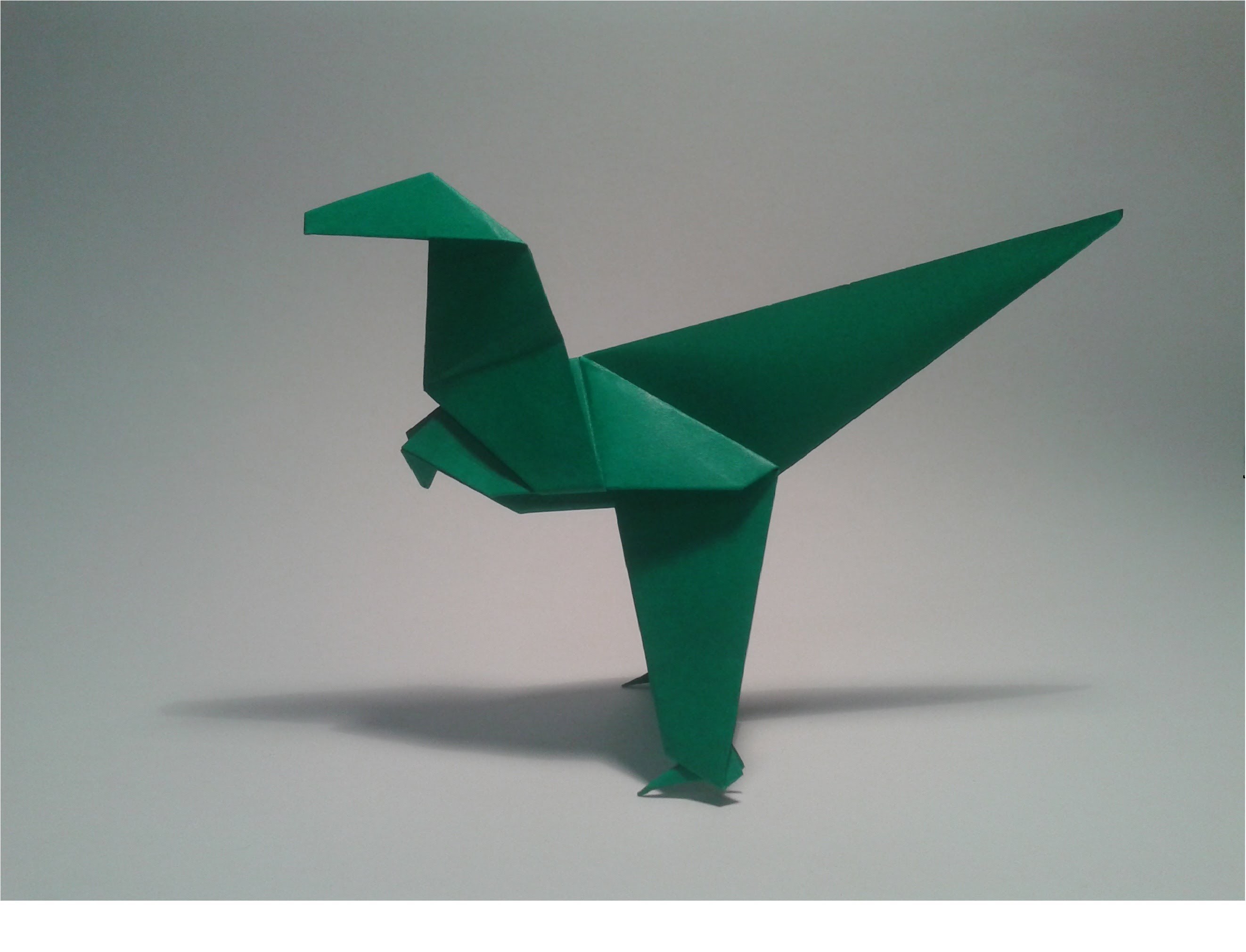 Origami How to make an easy dinosaur (velociraptor)