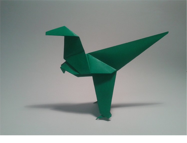 Origami: How to make an easy dinosaur (velociraptor)