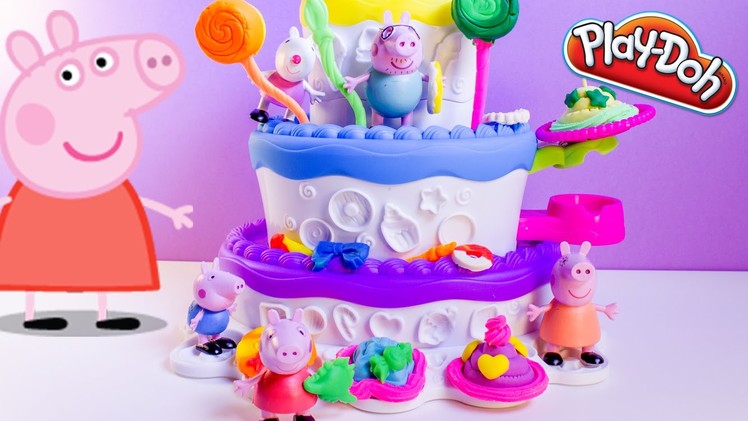 Peppa Pig Play Doh Cake Mountain Playset Sweet Shoppe Peppa's Birthday Cake Dough Set Plastilina