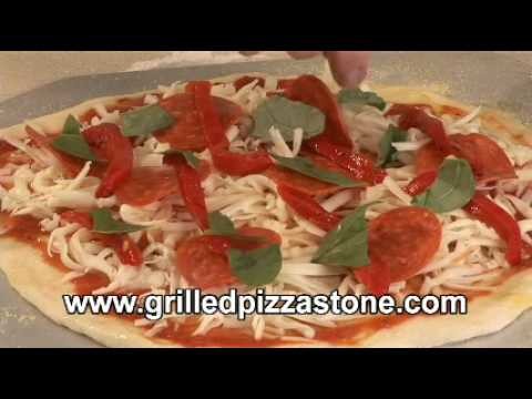Grilled Pizza Stone on a Charcoal Grill