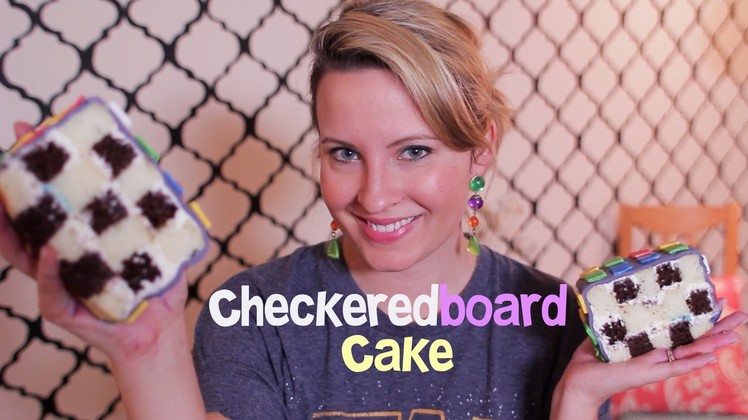 How to make a Checkered Board Cake, 80's theme CakesMade Challenge