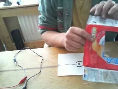 How to make a flat panel speaker from a pencil and crisp packet