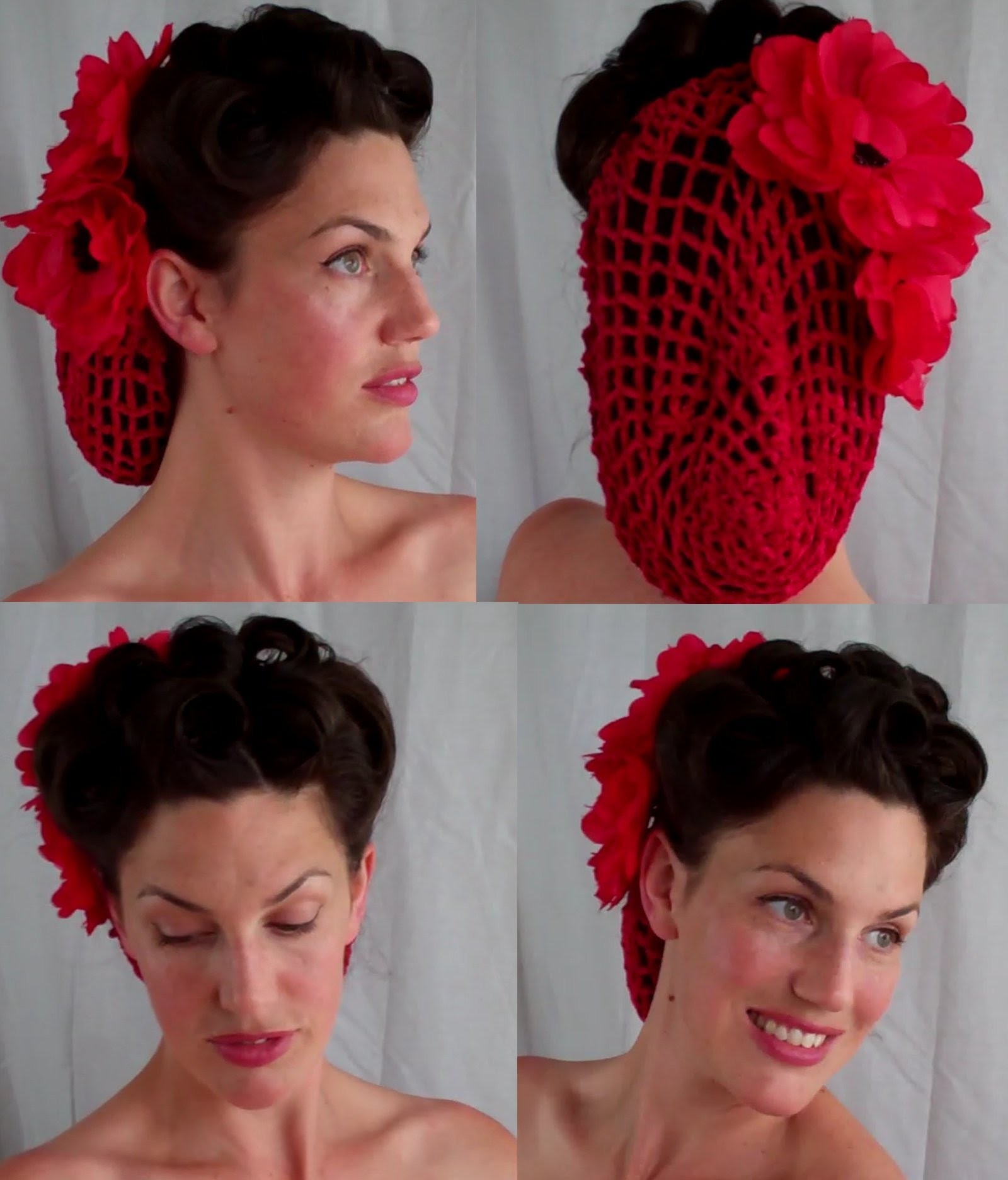HOW TO retro VINTAGE inspired snood updo hairstyle (40's 50's pinup) - Vintagious