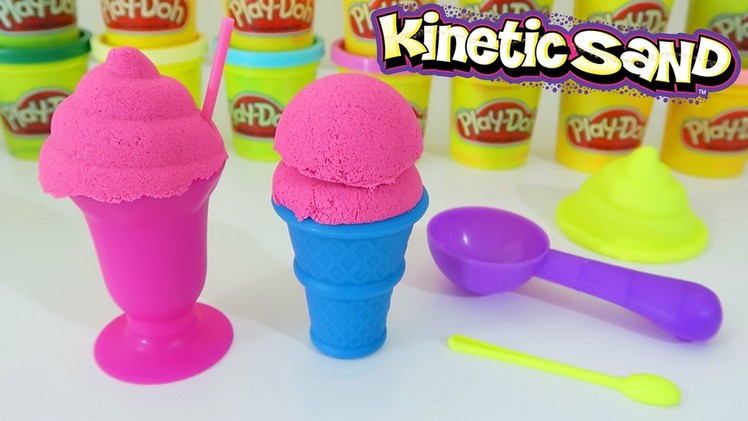 Kinetic Sand Ice Cream Treats Playset | Make Your Own Ice Cream Dessert with Kinetic Sand!