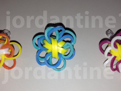 New Rainbow Loom Two Color Flower Fun Charm