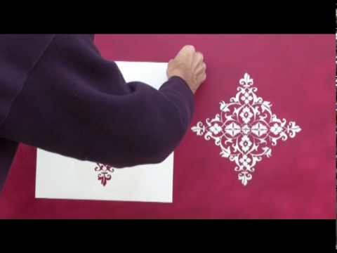 Painting damask stencil