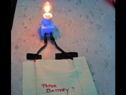 Paper BATTERY invented at Stanford University. Paper+ink+nanotubes=INSTANT BATTERY.