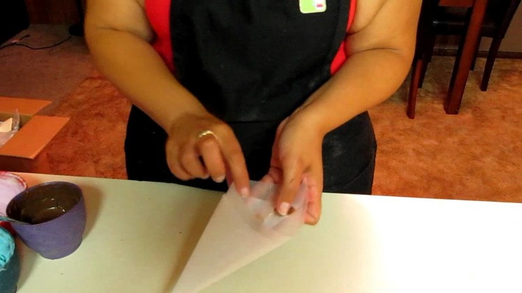 Piping Cone for Chocolate with Wax Paper