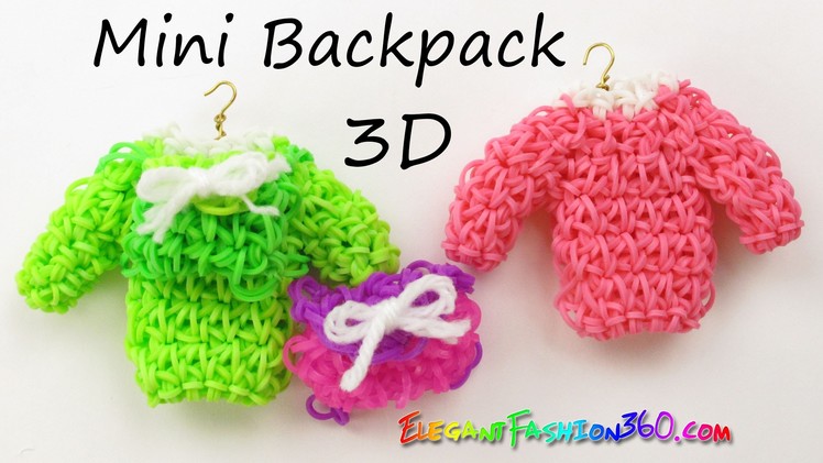 Rainbow Loom Backpack 3D (Sweater) Hook - Loom Bands How to Tutorial by Elegant Fashion 360