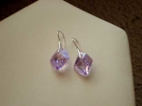 Swarovski crystal violet cosmic earrings