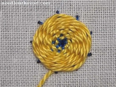 Woven Wheel. Woven Spider Web Stitch