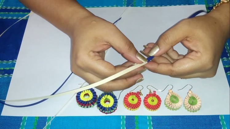 2. How to make Paper Weaving Earrings in 2 colors