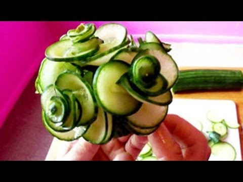Art In Cucumber Show - Vegetable Carving Rose Tutorial