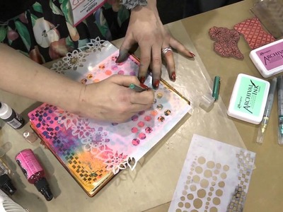 CHA 2012 - Dyan Reavely Art Journals With Her Ranger Dylusions Inks, Stamps, and TCW Stencils