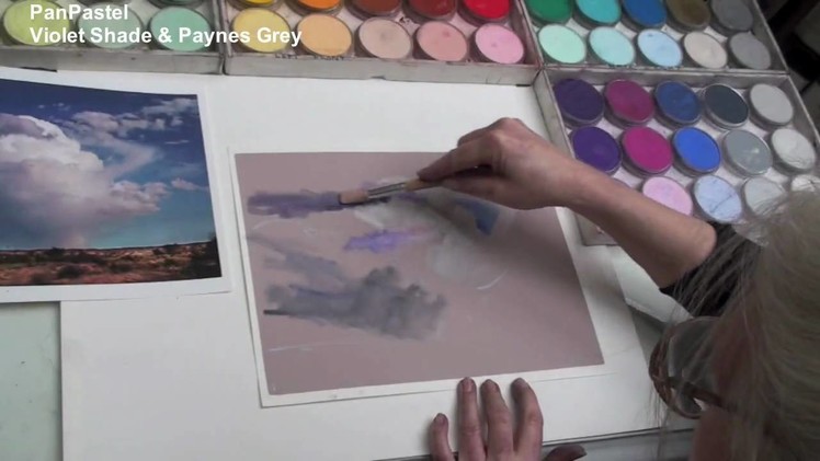 Cloudy Landscape Painting with PanPastel